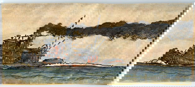 Stephen Colgate Howard Original Watercolor Art Steamboat