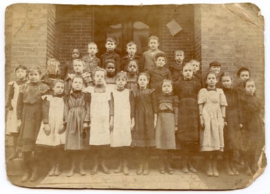 Original American Rural Cabinet Photo 1890s School Class