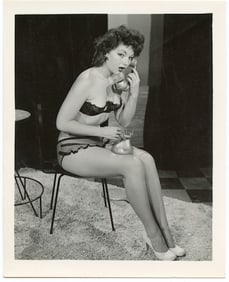 Vintage Scarce Original Pin Up Female Photo 1950s