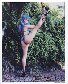 Vintage Original BUNNY YEAGER Pin-Up Litho Archives IN BLUE