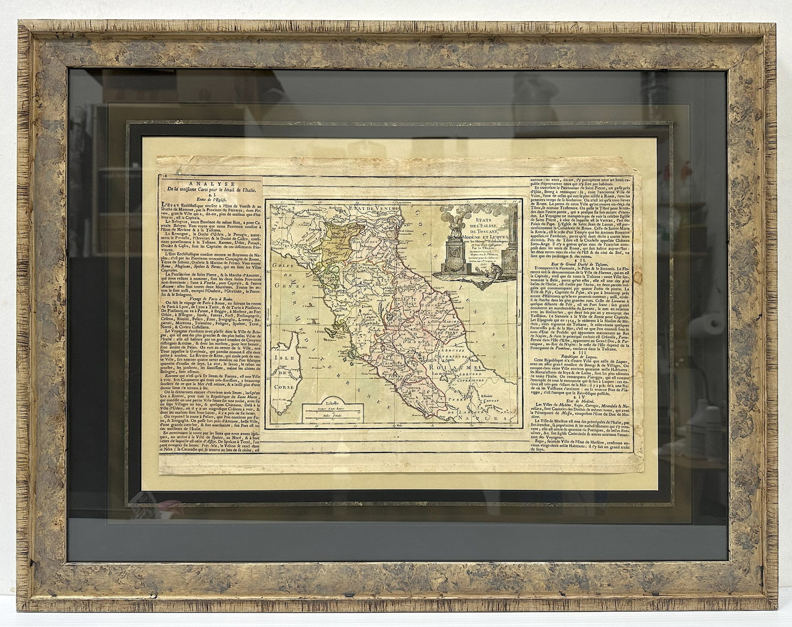 18th C. Geographie Moderene Historique et Politique: Etats de L’Eglise, de Toscane, Modene et: Etats de L’Eglise, de Toscane, Modene et Luques (Church States of Tuscanny, Italy and Umbria) The "Atlas Général" published in partnership with Louis Charles Desnos in the year 1766 is a notable c