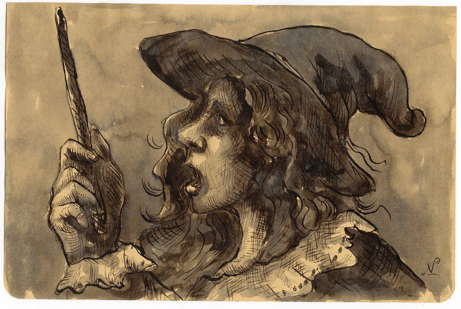 Original Art Halloween Painting NICOLAUS PINXIT Listed: Nicolaux is a prominent Colombian artist following and amphasizing drama and depth, the Renaissance techniques of tenebrism chiaroscuro artists like the Italian Caravaggio (1571 - 1610) and later the 