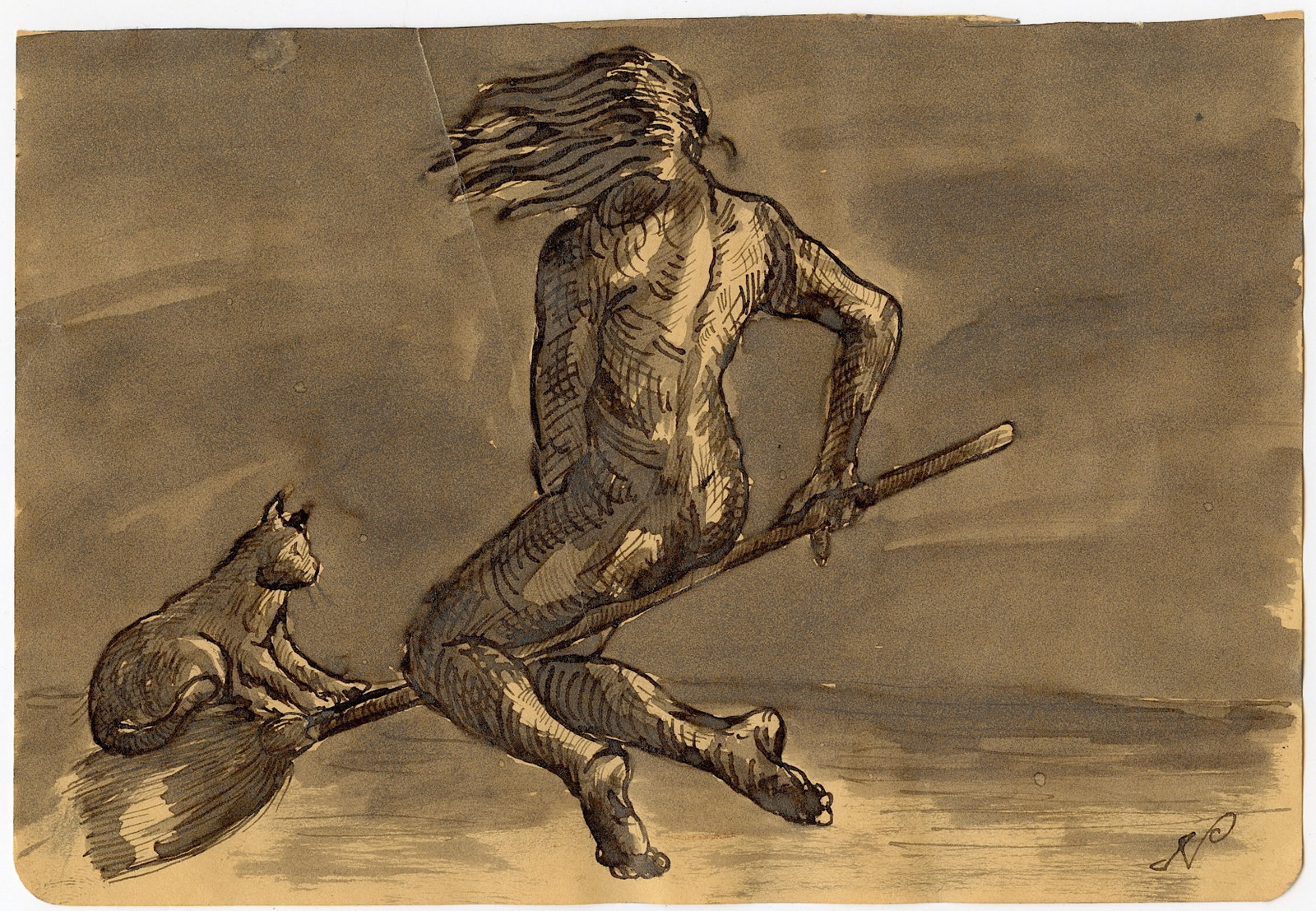 Original Art Halloween Painting NICOLAUS PINXIT Listed: Nicolaux is a prominent Colombian artist following and amphasizing drama and depth, the Renaissance techniques of tenebrism chiaroscuro artists like the Italian Caravaggio (1571 - 1610) and later the 