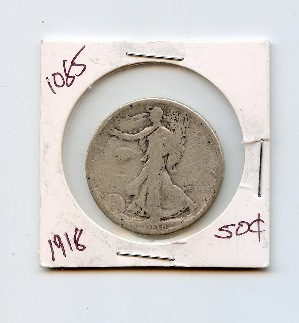 Collectors US Coin Walking Liberty 1918: This coin is from the estate of deceased collector in South Florida. Some of these coins are showing the historical Ref. sugested price (years ago) by the last owner. We have included quality images t