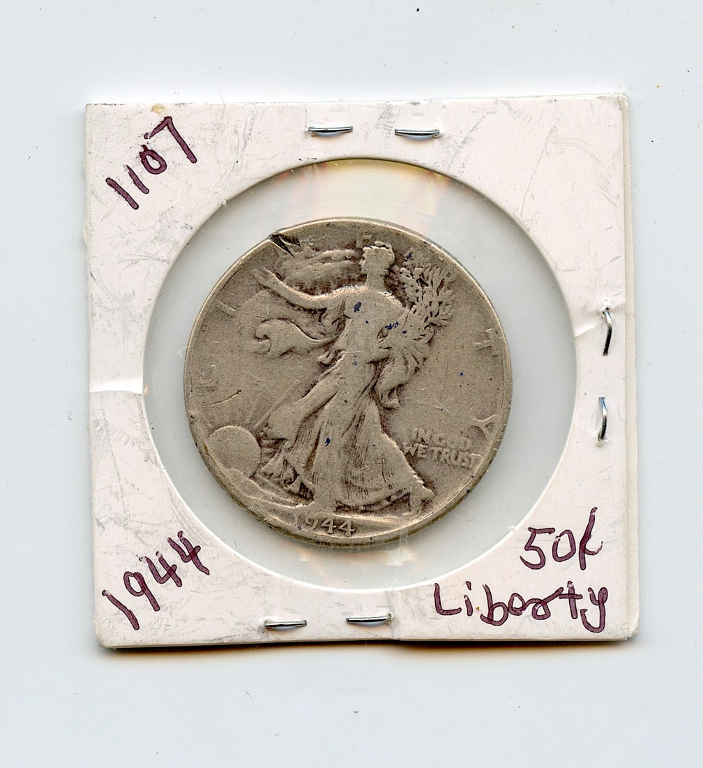 Collectors US Coin Walking Liberty 1944: This coin is from the estate of deceased collector in South Florida. Some of these coins are showing the historical Ref. sugested price (years ago) by the last owner. We have included quality images t