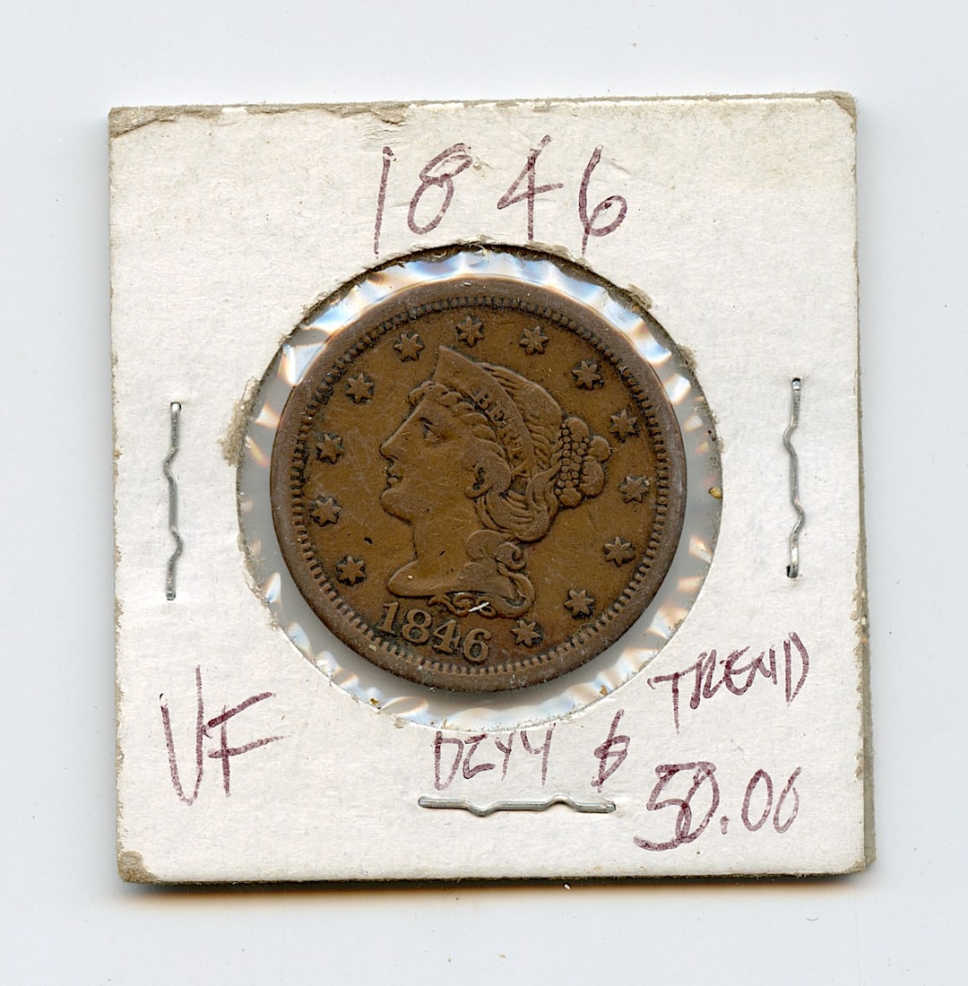 Collectors US Coin 1 Cent 1846 VF (1 of 2)