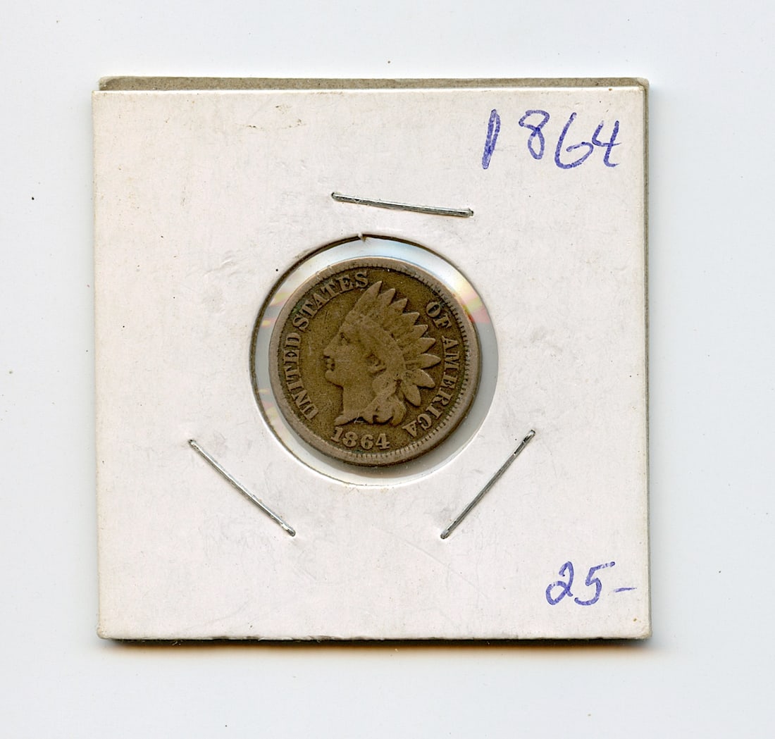Collectors US Coin Indian Cent 1864: This coin is from the estate of deceased collector in South Florida. Some of these coins are showing the historical Ref. sugested price (years ago) by the last owner. We have included quality images t
