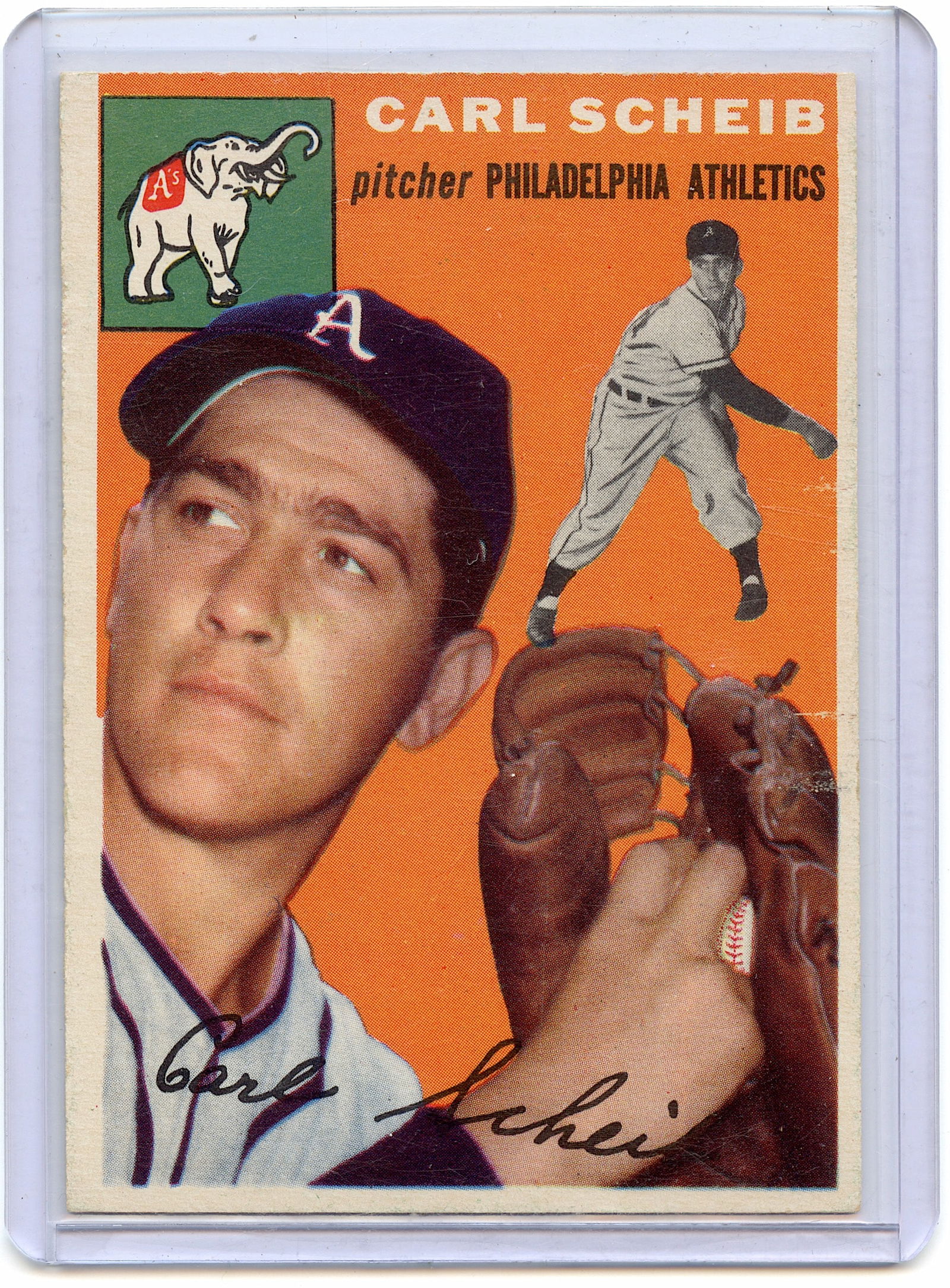 1954 Topps Baseball VG Card #118 CARL SCHEIB (1 of 2)