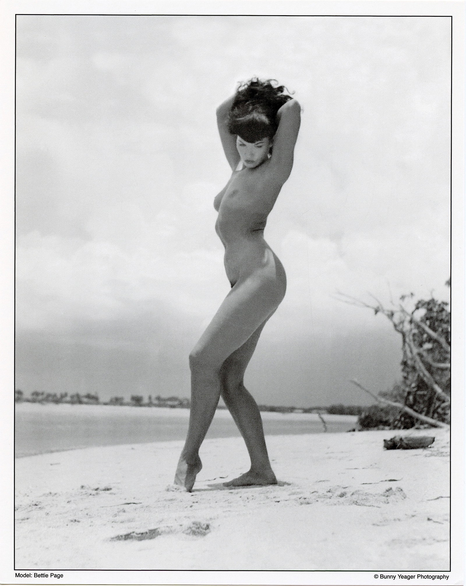 BUNNY YEAGER Original Pin Up Lithograph BETTIE PAGE: This lot is coming from Bunny Yeager's estate/archives. Linnea Eleanor "Bunny" Yeager (March 13, 1929 - May 24, 2014) was an American photographer and pin-up model. She met Bettie Page in 1954, and to