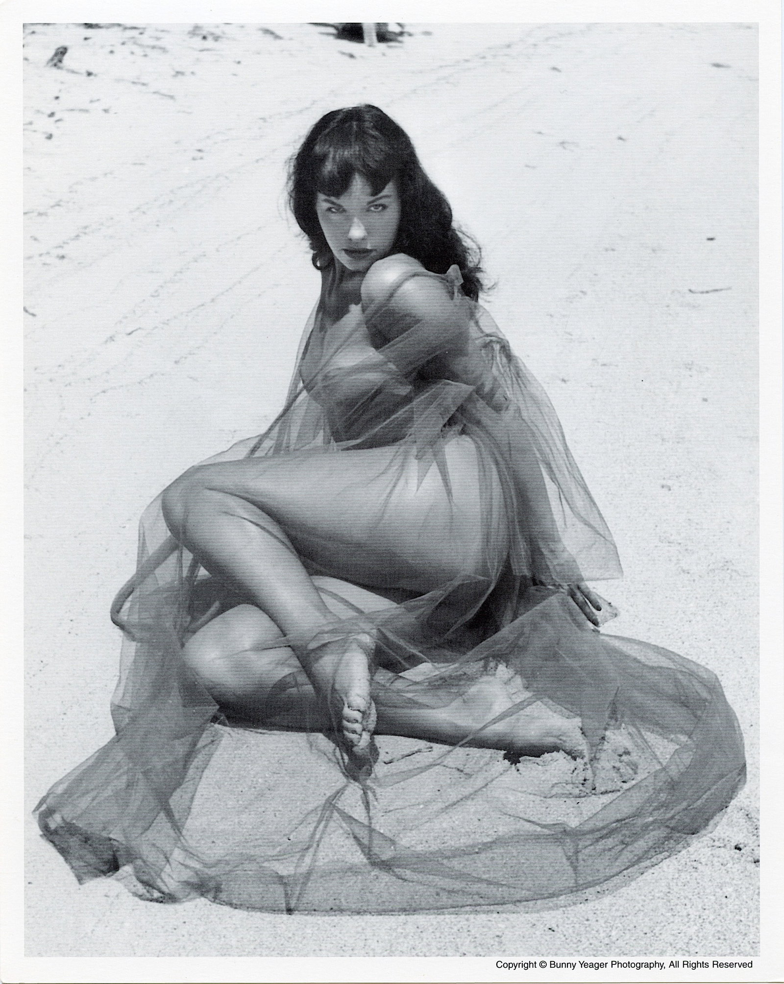 BUNNY YEAGER Original Pin Up Lithograph BETTIE PAGE: This lot is coming from Bunny Yeager's estate/archives. Linnea Eleanor "Bunny" Yeager (March 13, 1929 - May 24, 2014) was an American photographer and pin-up model. She met Bettie Page in 1954, and to