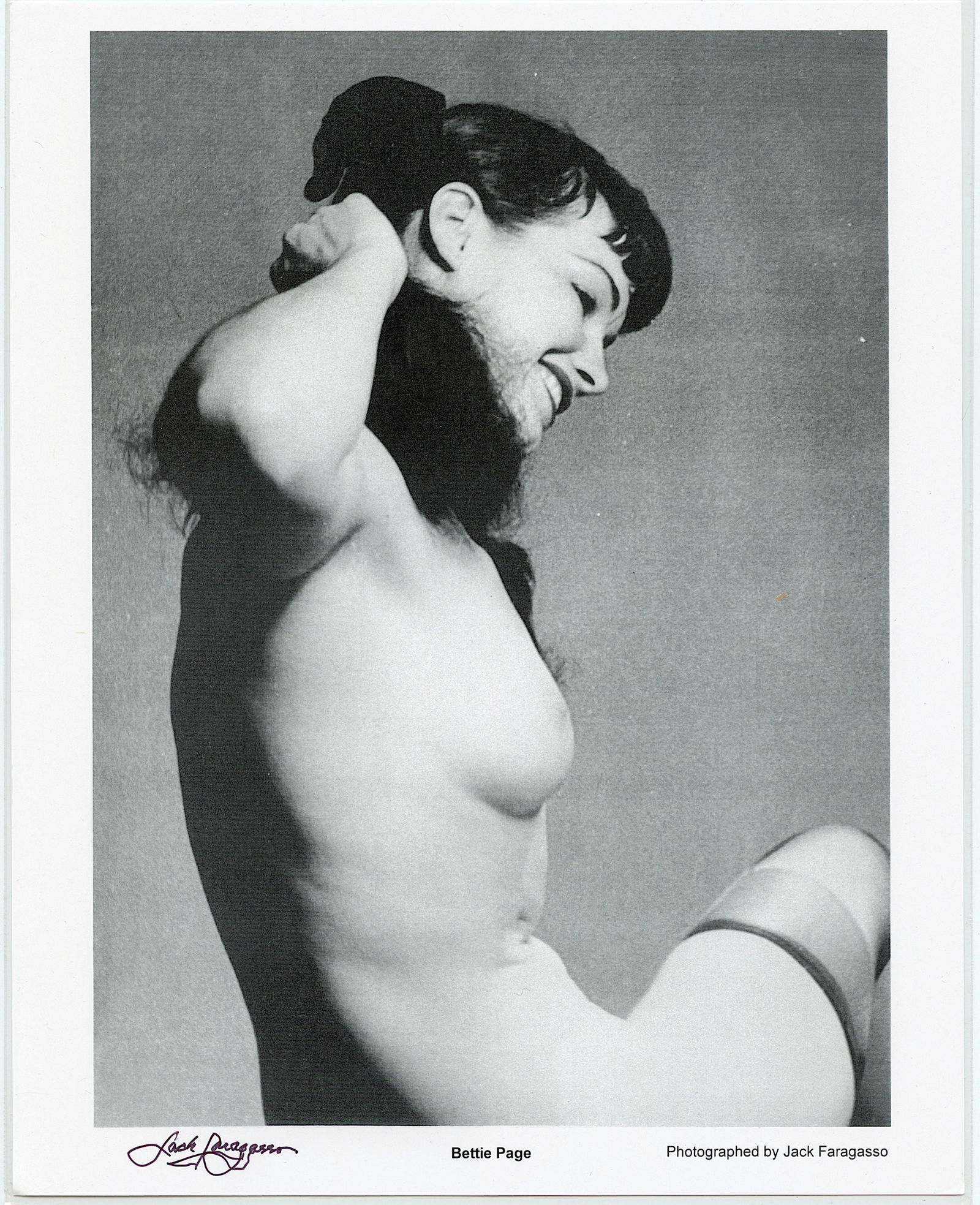 Vintage Litho BETTIE PAGE by JACK FARAGASSO - SIGNED (1 of 1)