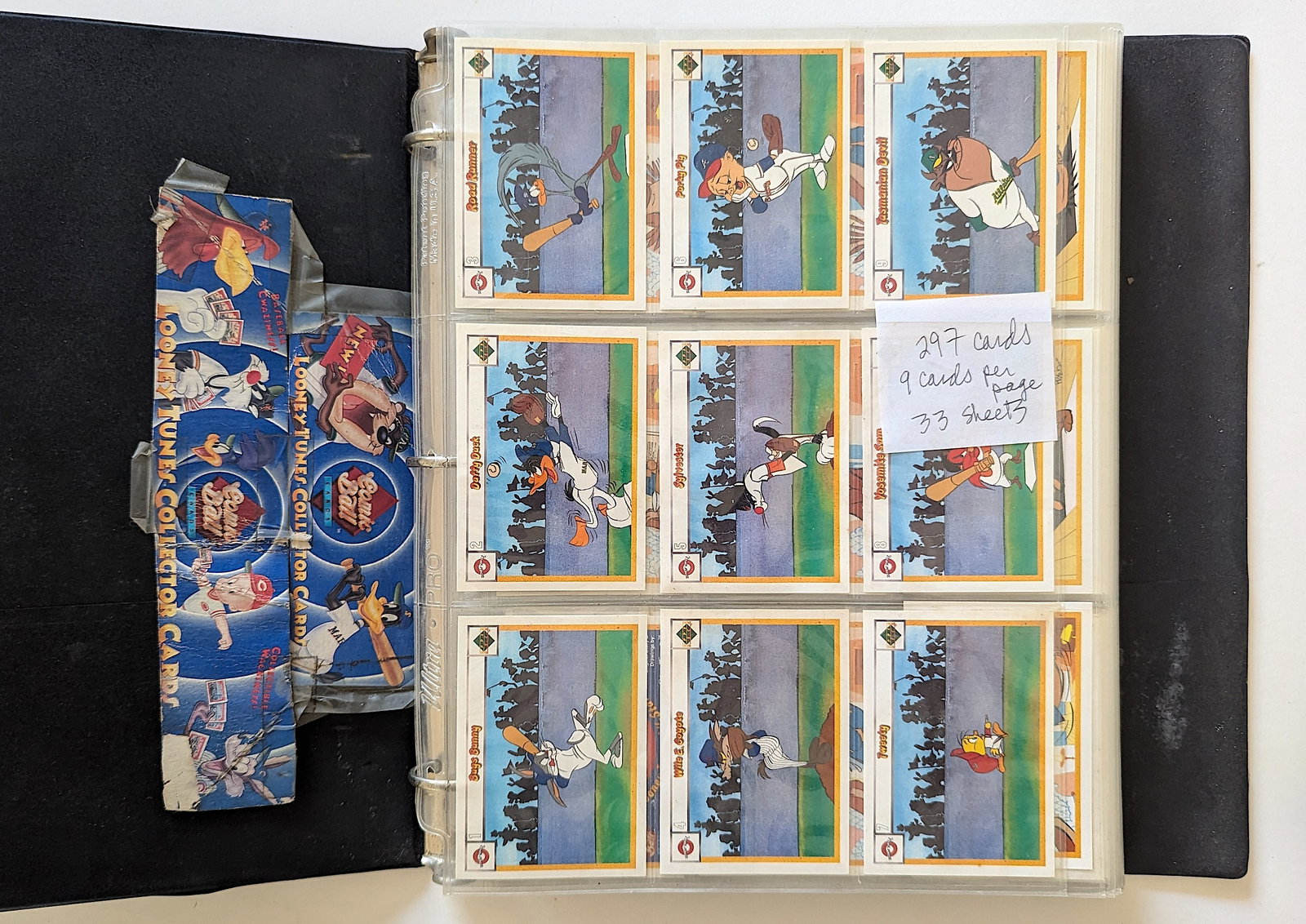 297 Looney Tunes Baseball Cards, 1990s: The provenance of this lot is from the estate of "Speakeasy Antiques" in New York. We have included quality scans to show it's actual condition. This lot is located in Boca Raton, Fl and its shipment 