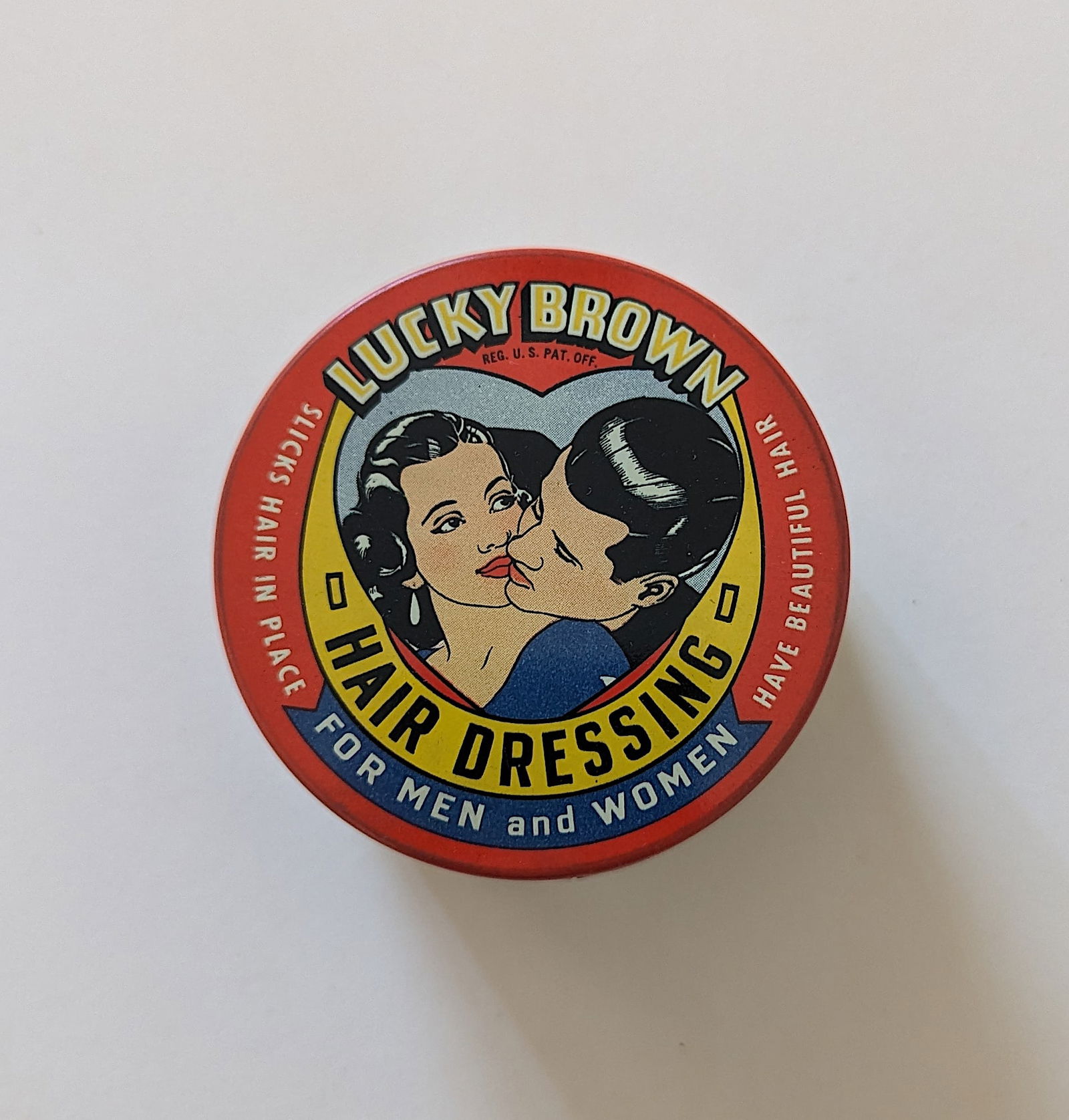 "Lucky Brown" Hair Dressing Tin For Men and Women, 1930's (1 of 3)