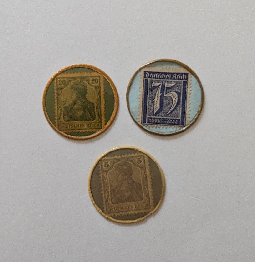 Rare Set 3 Old German Encased Stamps (1 of 2)