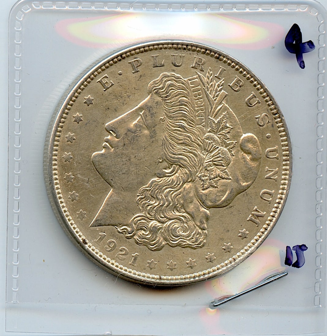 Currency Collectors U.S. 1921 MORGAN SILVER DOLLAR Collectors 1901 Indian Head Penny (1 of 2)