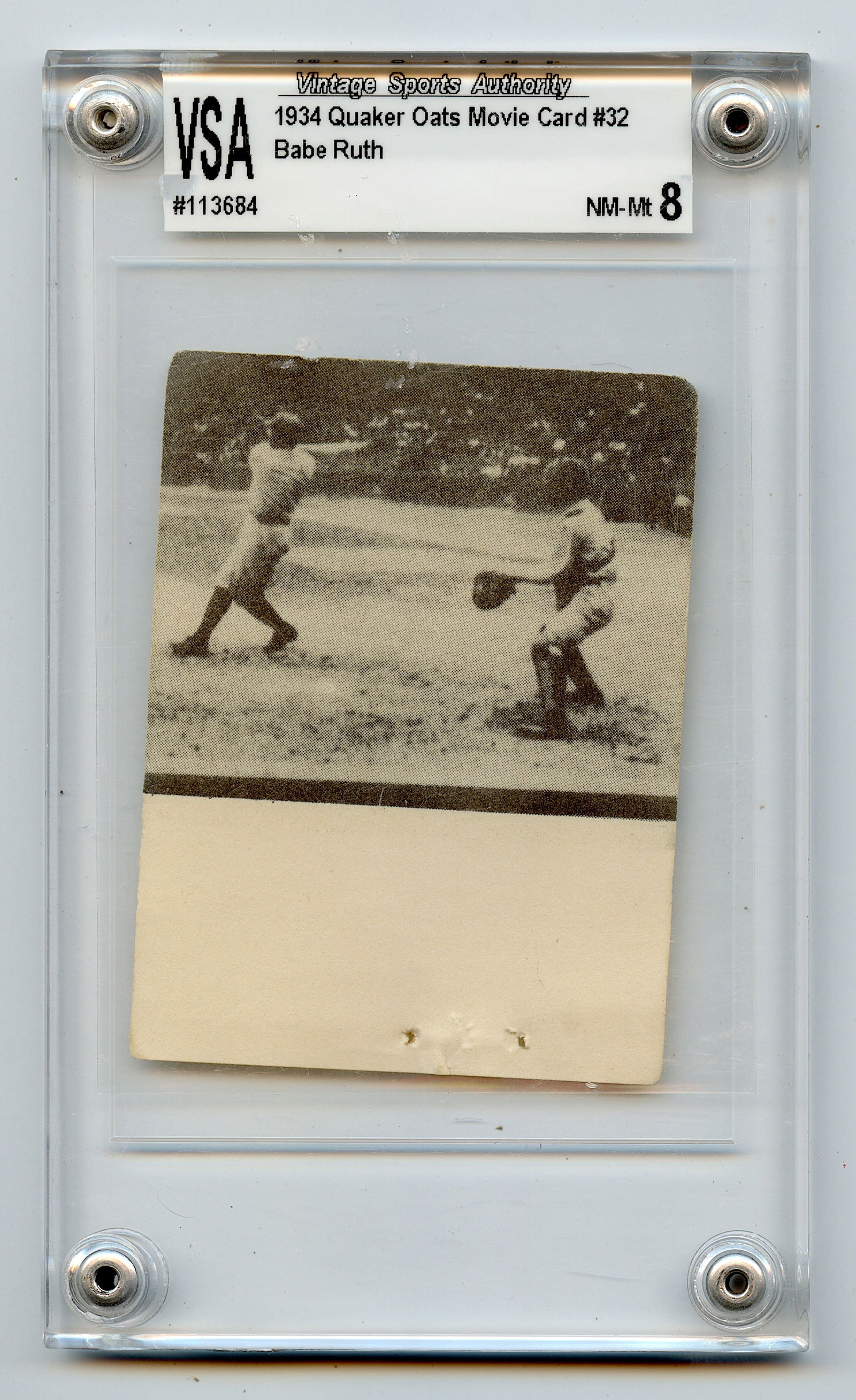 1934 Quaker Oats Movie Card #32 Babe Ruth (1 of 2)