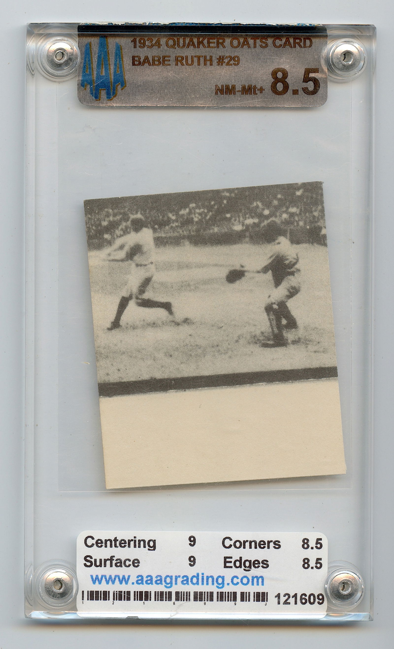 1934 Quaker Oats Movie Card #29 Babe Ruth (1 of 2)
