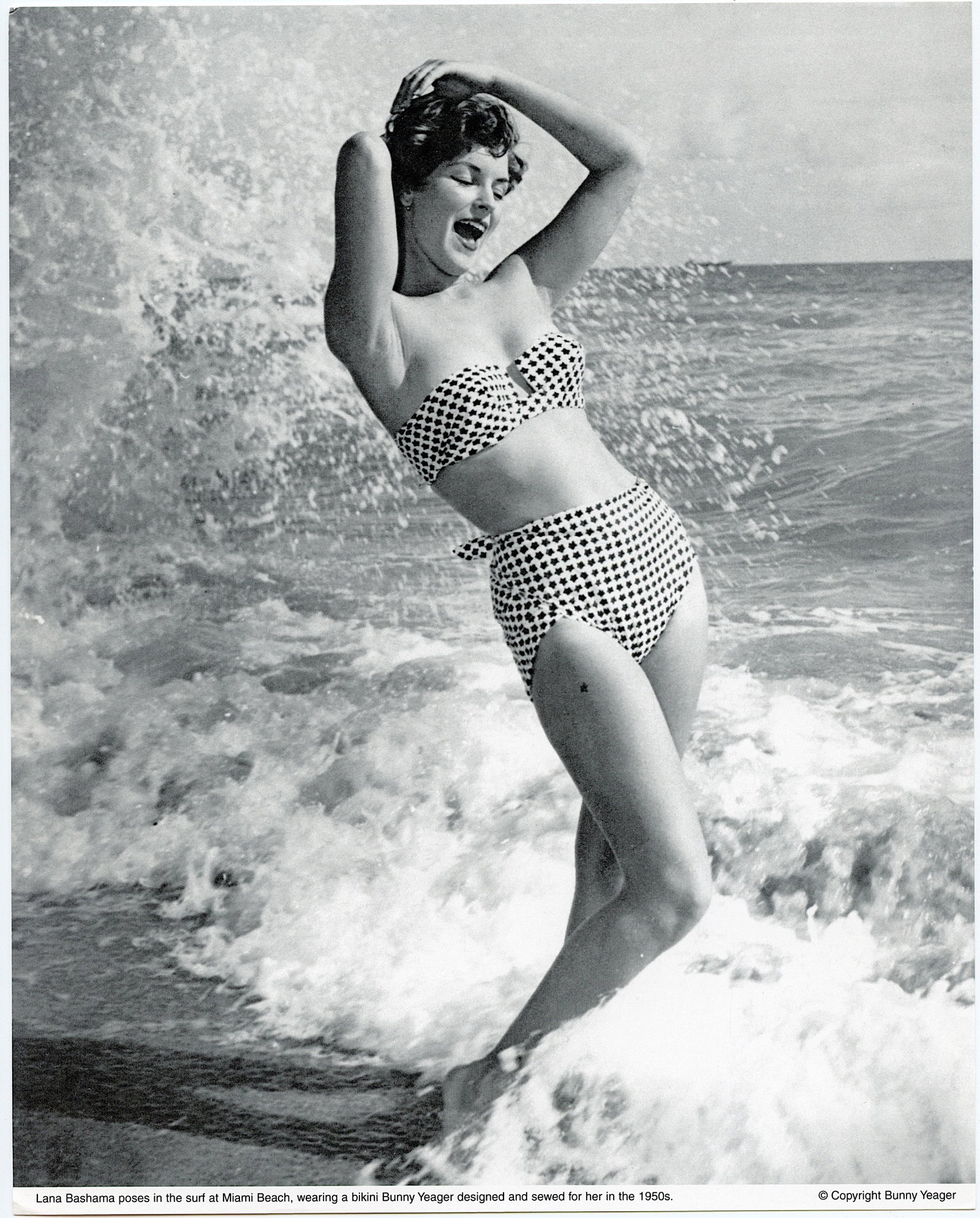 Original BUNNY YEAGER Pin-Up Litho LANA BASHAMA: This lot is coming from Bunny Yeager's estate/archives. Linnea Eleanor "Bunny" Yeager (March 13, 1929 - May 24, 2014) was an American photographer and pin-up model. She met Bettie Page in 1954, and to