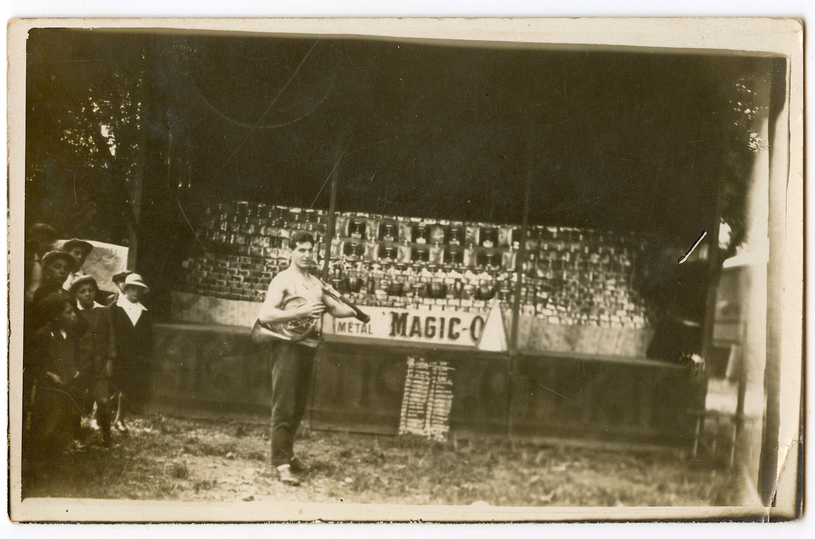 Antique Scarce Original Real Photo Postcard Magician, 1928: The provenance of this lot is from a quality collector in Paris, France. The dimensions are Approx. 3.5" x 5.5". We have included quality scans to show it's actual condition. This lot is located in Bo