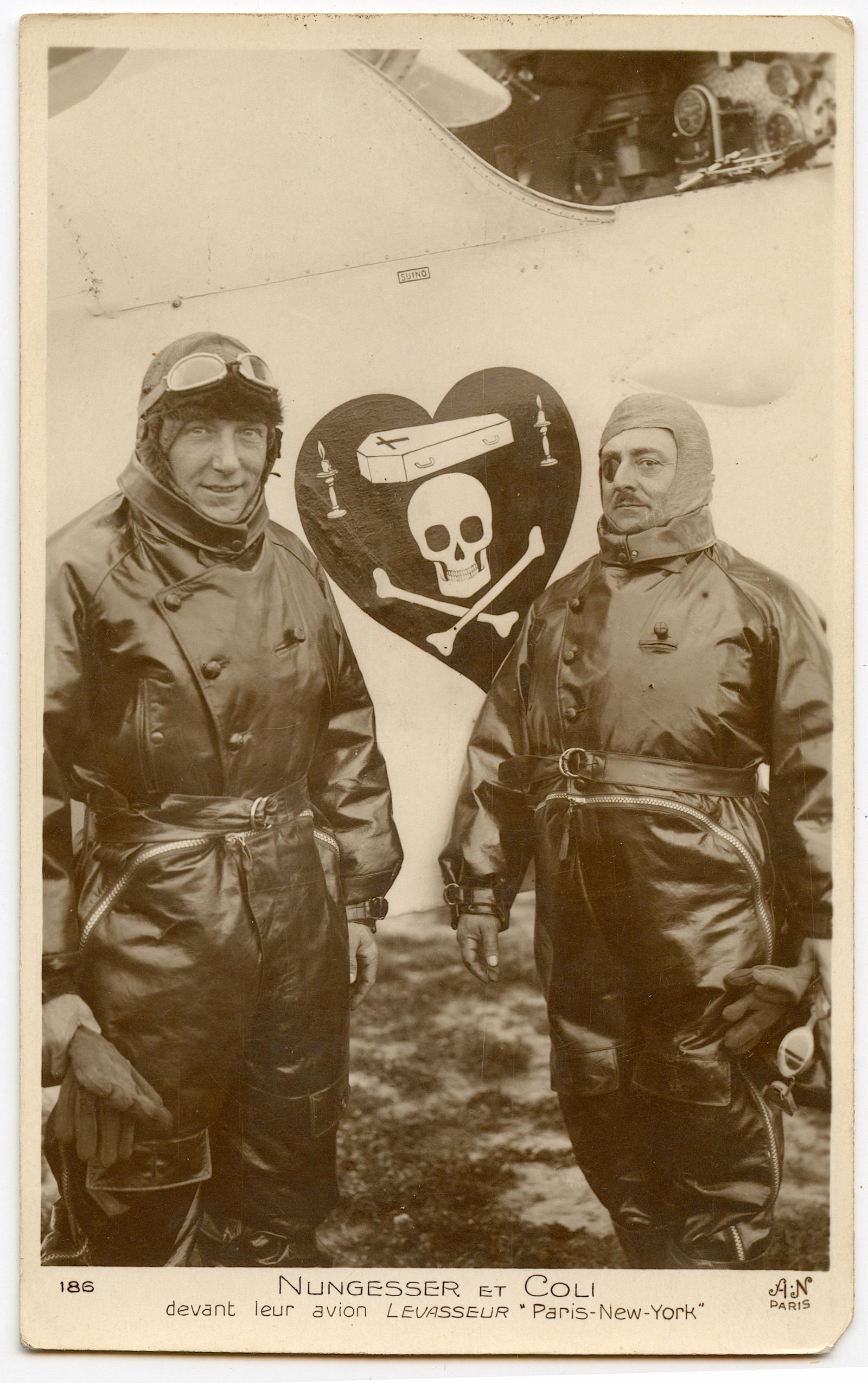 Antique Scarce Photo PC Charles Nungesser & Francois Coli, 1927 (1 of 2)