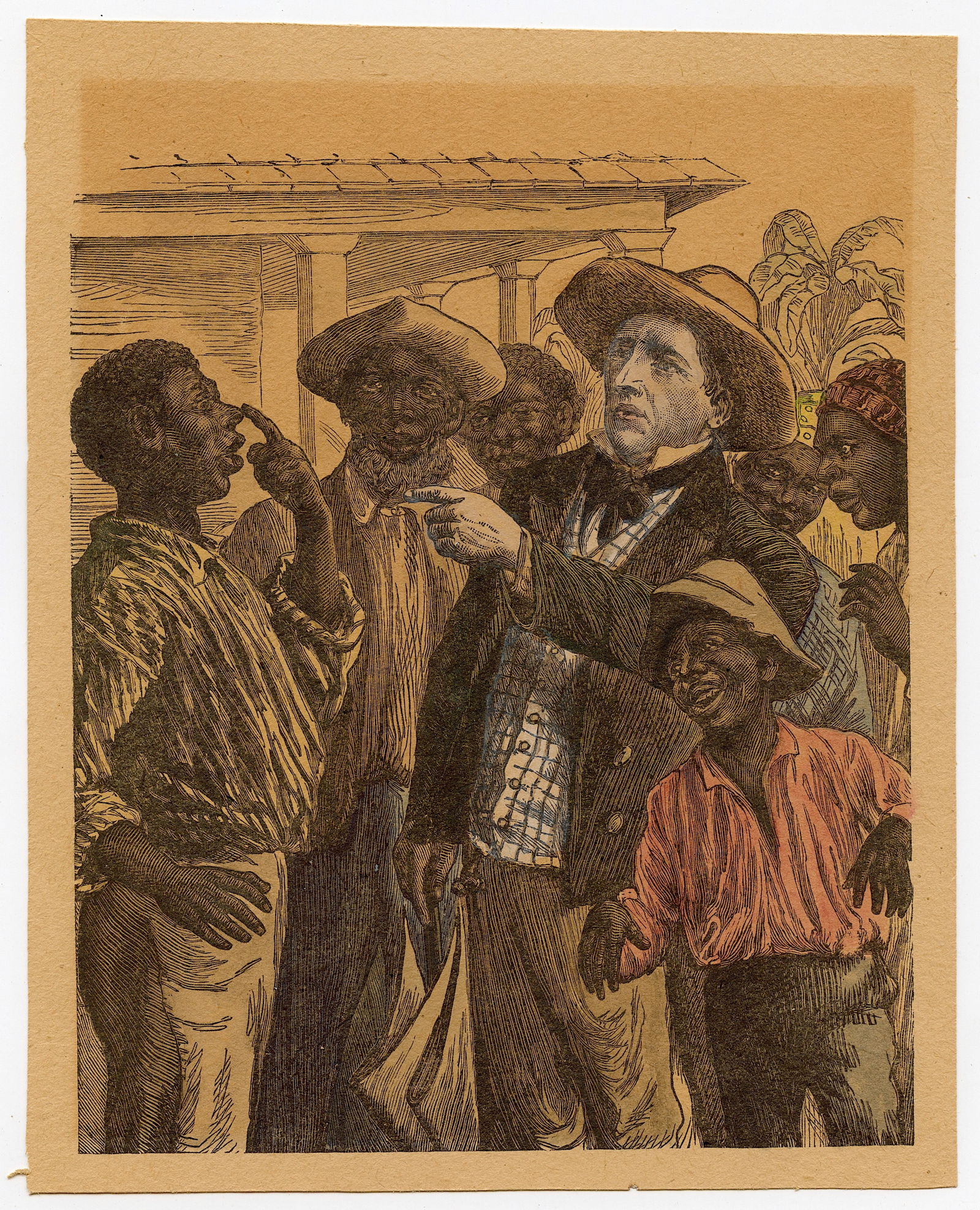 Antique Colored Engraving Illustration Slavery (1 of 2)