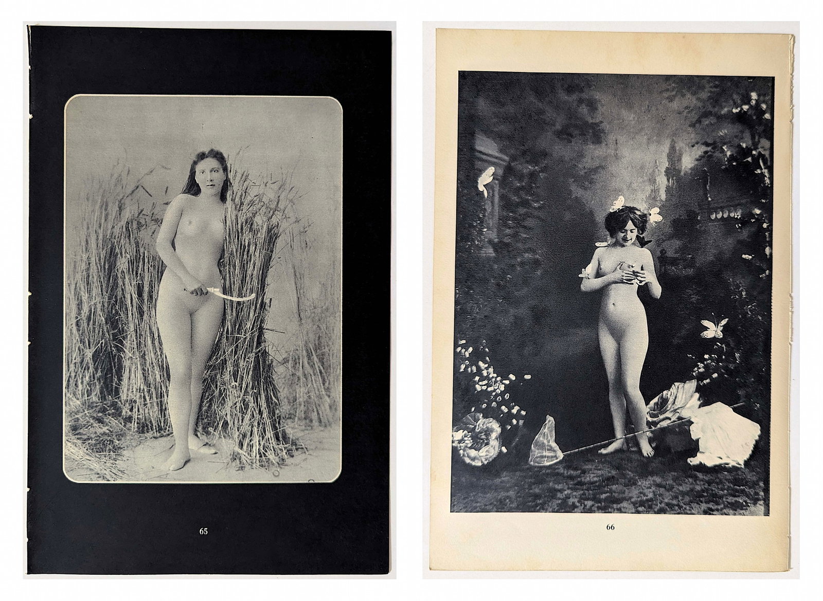 Antique 1930 Double Sided French Heliogravure Artistic Nude: The provenance of this lot is from the state of a collector in Paris, France. The paper dimensions are Approx. 10.60" x 7". We have included quality scans to show it's actual condition. This lot is lo