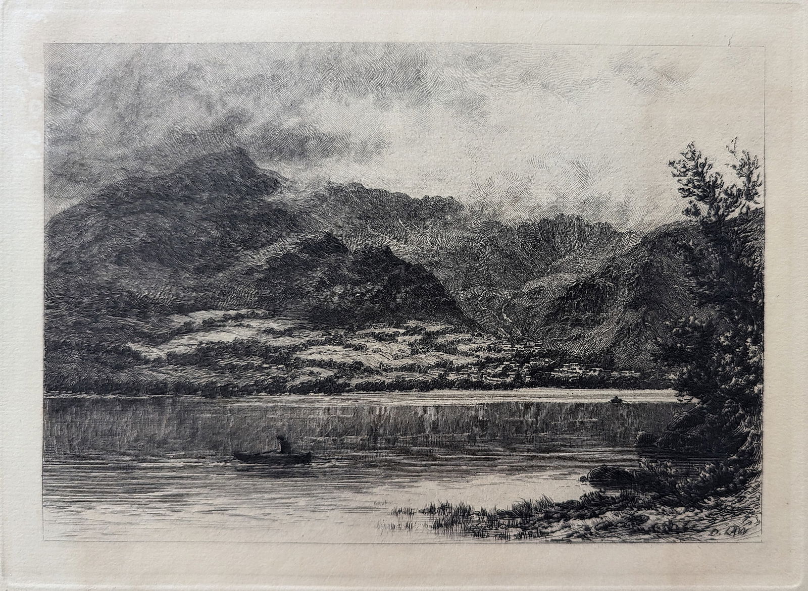 1800s David LAW Landscape Etching "Coniston": The provenance of this lot is from a quality collector in Palm Beach.The dimensions are Approx. 8" x 11"(plate). We have included quality scans to show it's actual condition. This lot is located in Bo