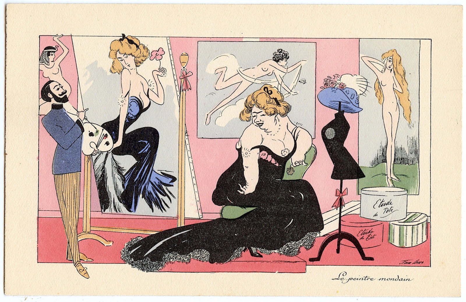 Antique Scarce Original Postcard XAVIER SAGER Artist: The dimensions of an antique postcard are Approx. 5.5"x 3.5" (small variances can occur). This lot is located in Boca Raton, Fl and its shipment will be made directly by Artelisted. Shipping insurance