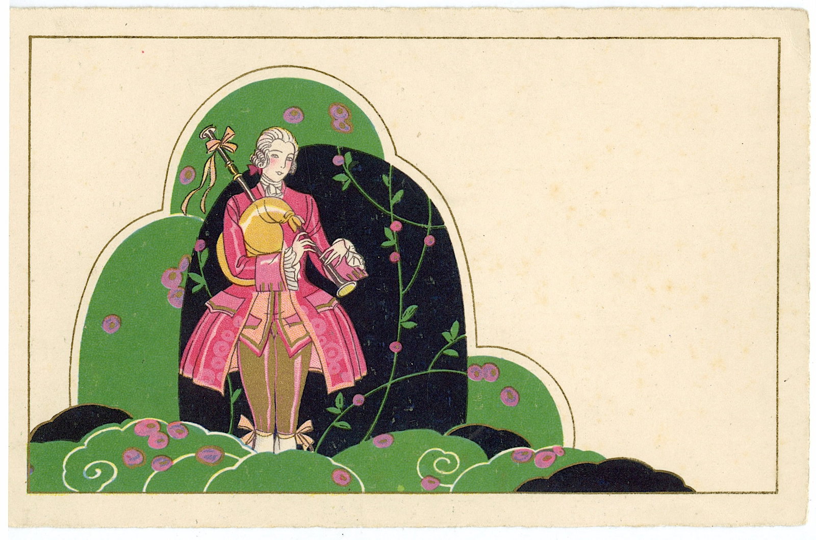 Vintage Ephemera Original Postcard Collectors Art Deco: Provenance from a deceased collector in South Florida. We have included quality images to show it's actual condition. The dimensions are Approx. 3.5" x 5.5". This lot is located in Boca Raton, Fl and 