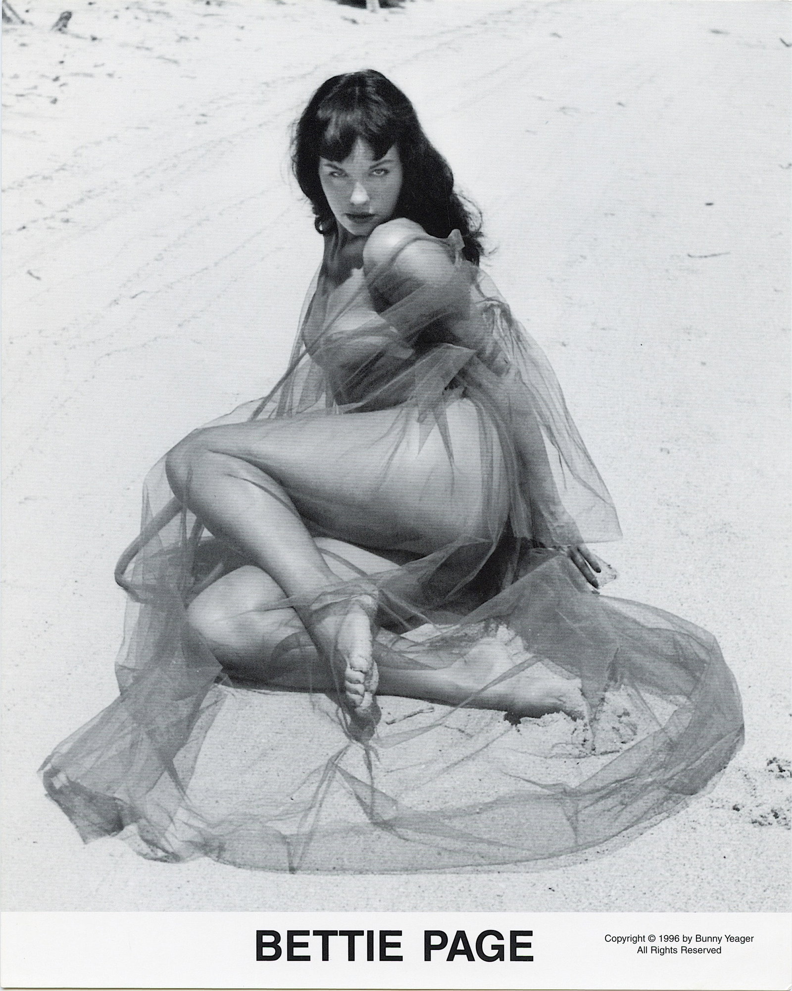 Original BUNNY YEAGER Pin-Up Litho BETTIE PAGE: This lot is coming from Bunny Yeager's estate/archives. Linnea Eleanor "Bunny" Yeager (March 13, 1929 - May 24, 2014) was an American photographer and pin-up model. She met Bettie Page in 1954, and to