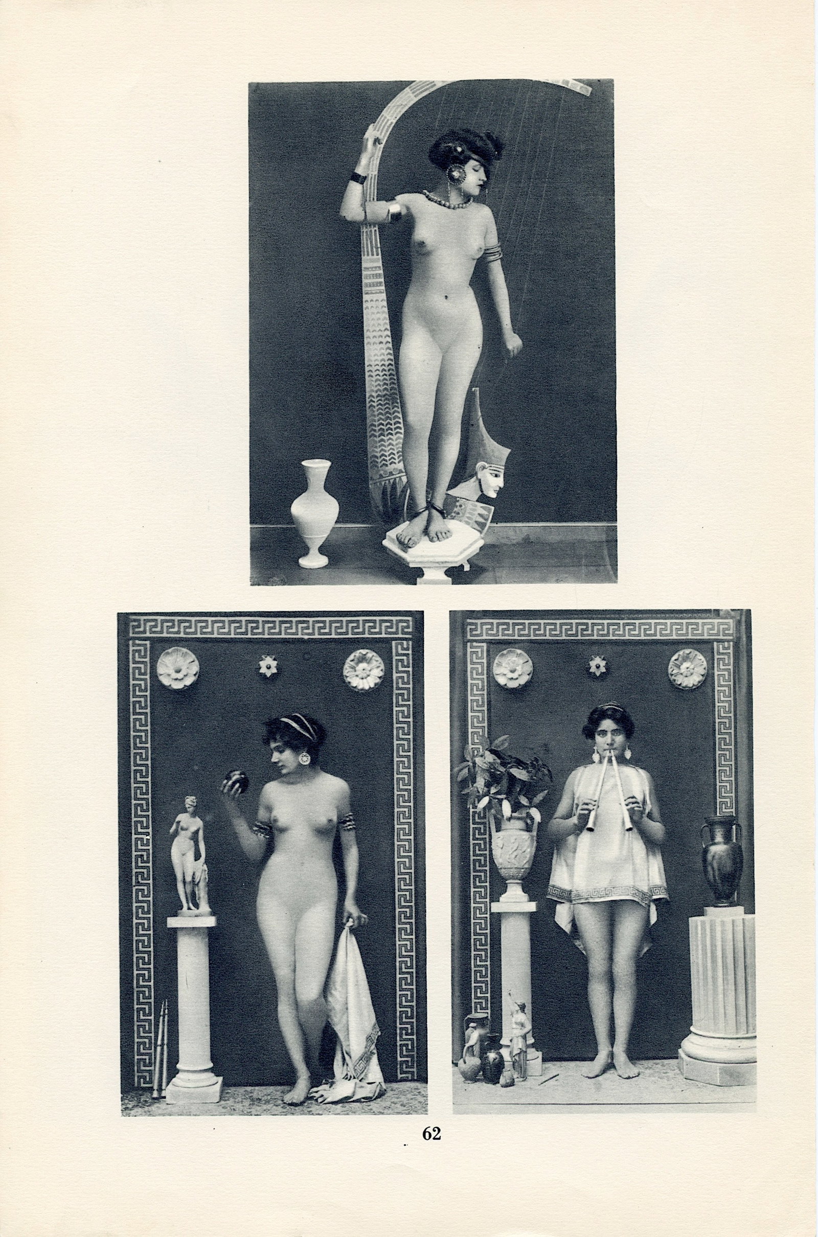 Antique 1930 Double Sided French Heliogravure Artistic Nude: The provenance of this lot is from the state of a collector in Paris, France. The paper dimensions are Approx. 10.60" x 7". We have included quality scans to show it's actual condition. We have includ