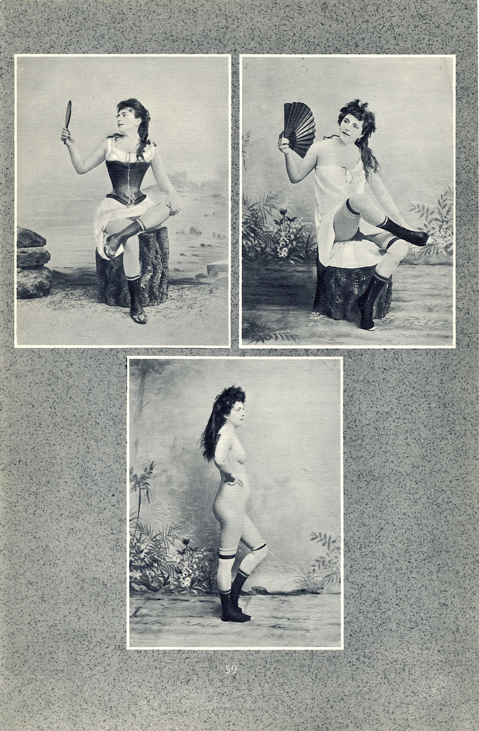 Antique 1930 Double Sided French Heliogravure Artistic Nude: The provenance of this lot is from the state of a collector in Paris, France. The paper dimensions are Approx. 10.60" x 7". We have included quality scans to show it's actual condition. We have includ
