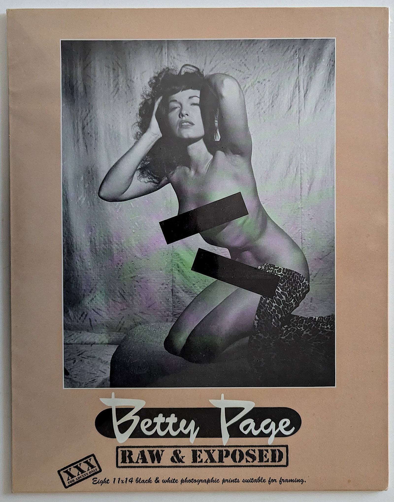 Vintage BETTY PAGE Raw & Exposed Eight 11" x 14" Prints: This lot is coming from Bunny Yeager's estate/archives. Linnea Eleanor "Bunny" Yeager (March 13, 1929 - May 24, 2014) was an American photographer and pin-up model. She met Bettie Page in 1954, and to