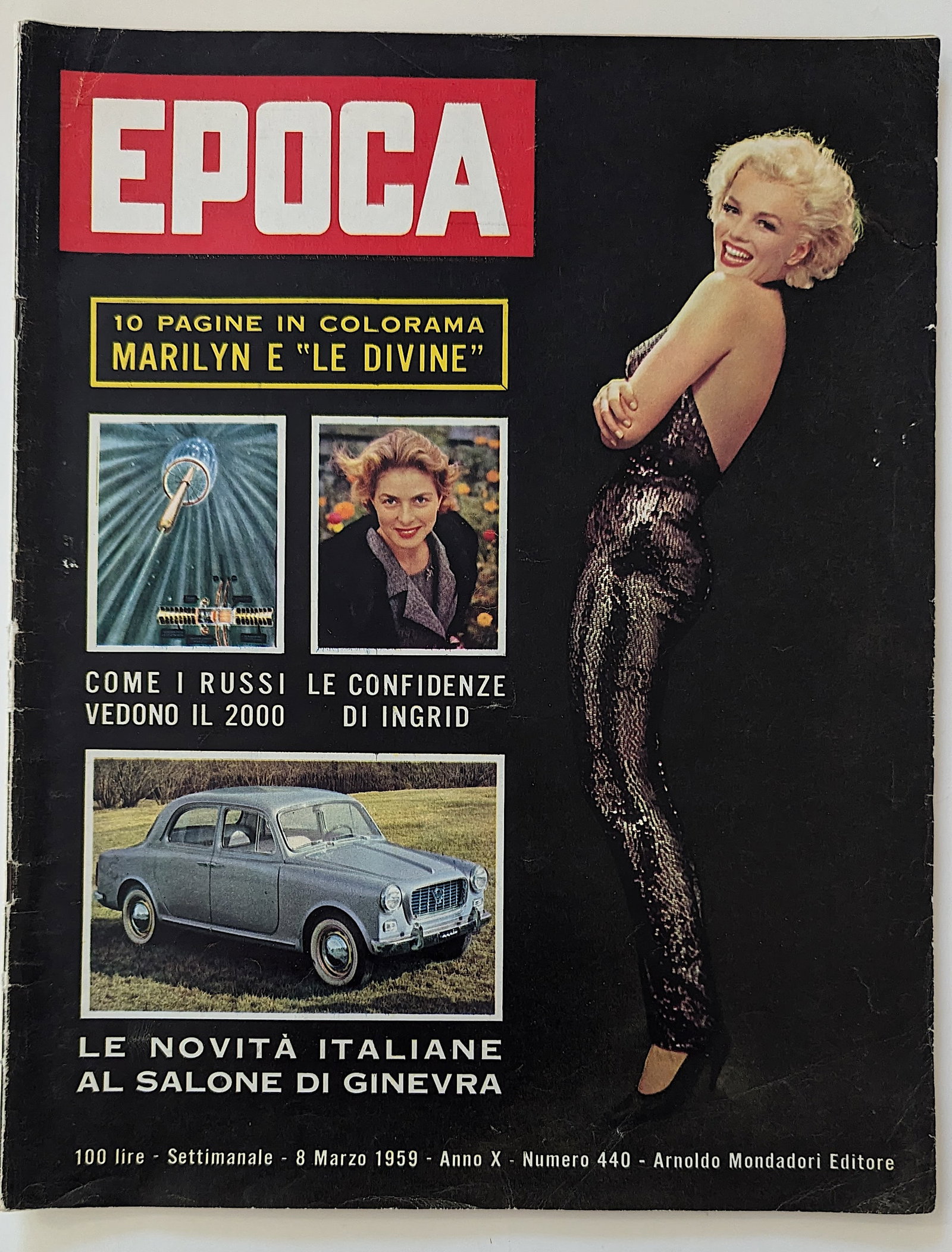 Vintage Used Magazine EPOCA Marilyn MONROE 1959: This lot is coming from the estate of a collector in RI. This lot is located in Boca Raton, Fl and its shipment will be made directly by Artelisted. Shipping insurance is the responsibility of the buy