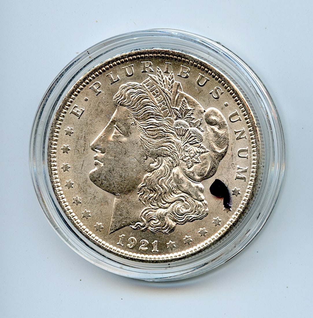 Collectors Morgan Silver Dollar US$1 Coin, 1921 (1 of 2)