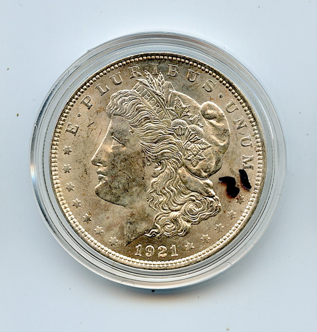 Collectors Morgan Silver Dollar US$1 Coin, 1921 (1 of 2)