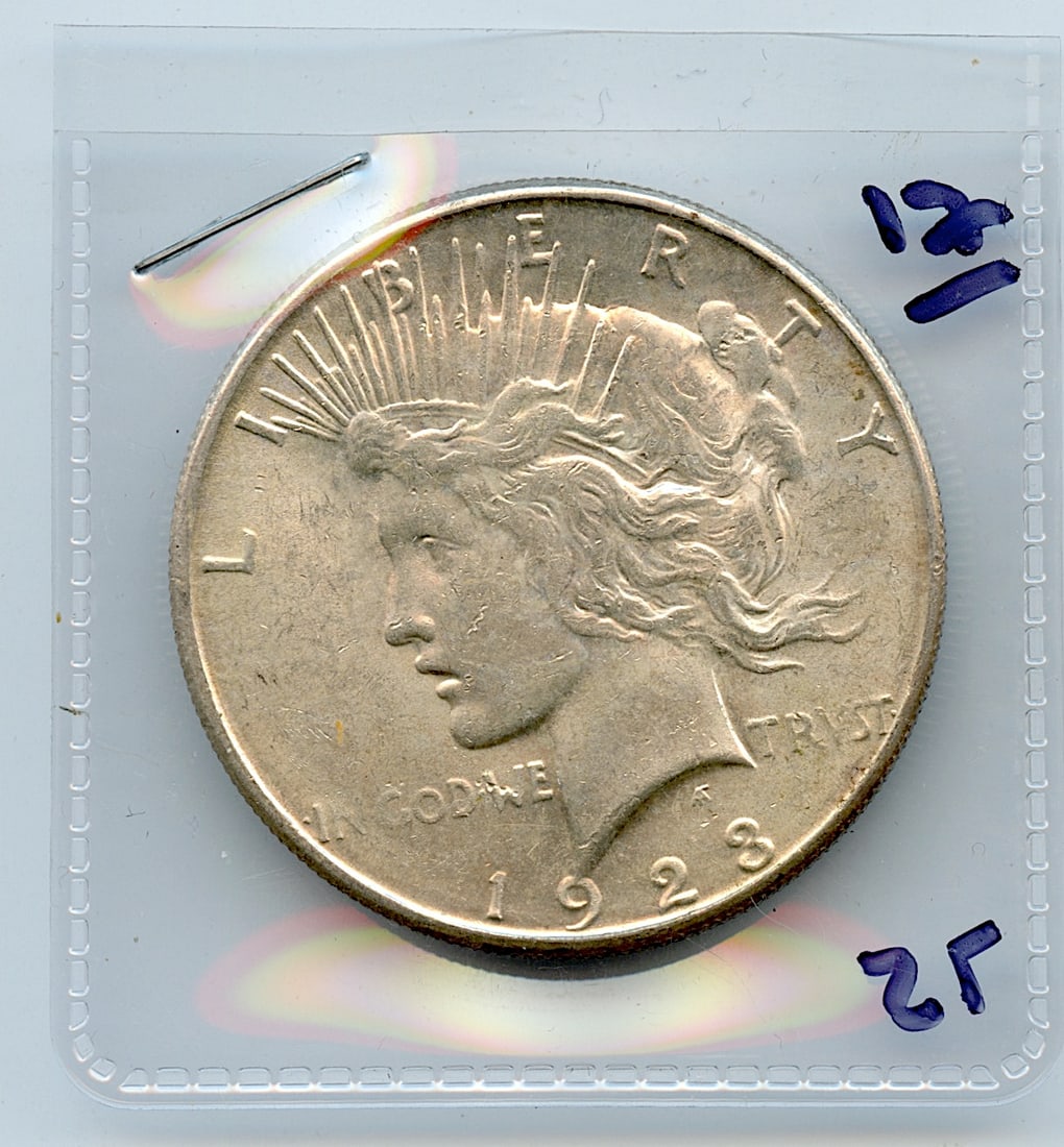 Collectors Peace Silver Dollar US$1 Coin, 1923: This lot is coming from the estate of a deceased collector in South Florida. We have attached quality images to show its actual condition. This lot is located in Boca Raton, Fl and its shipment will b