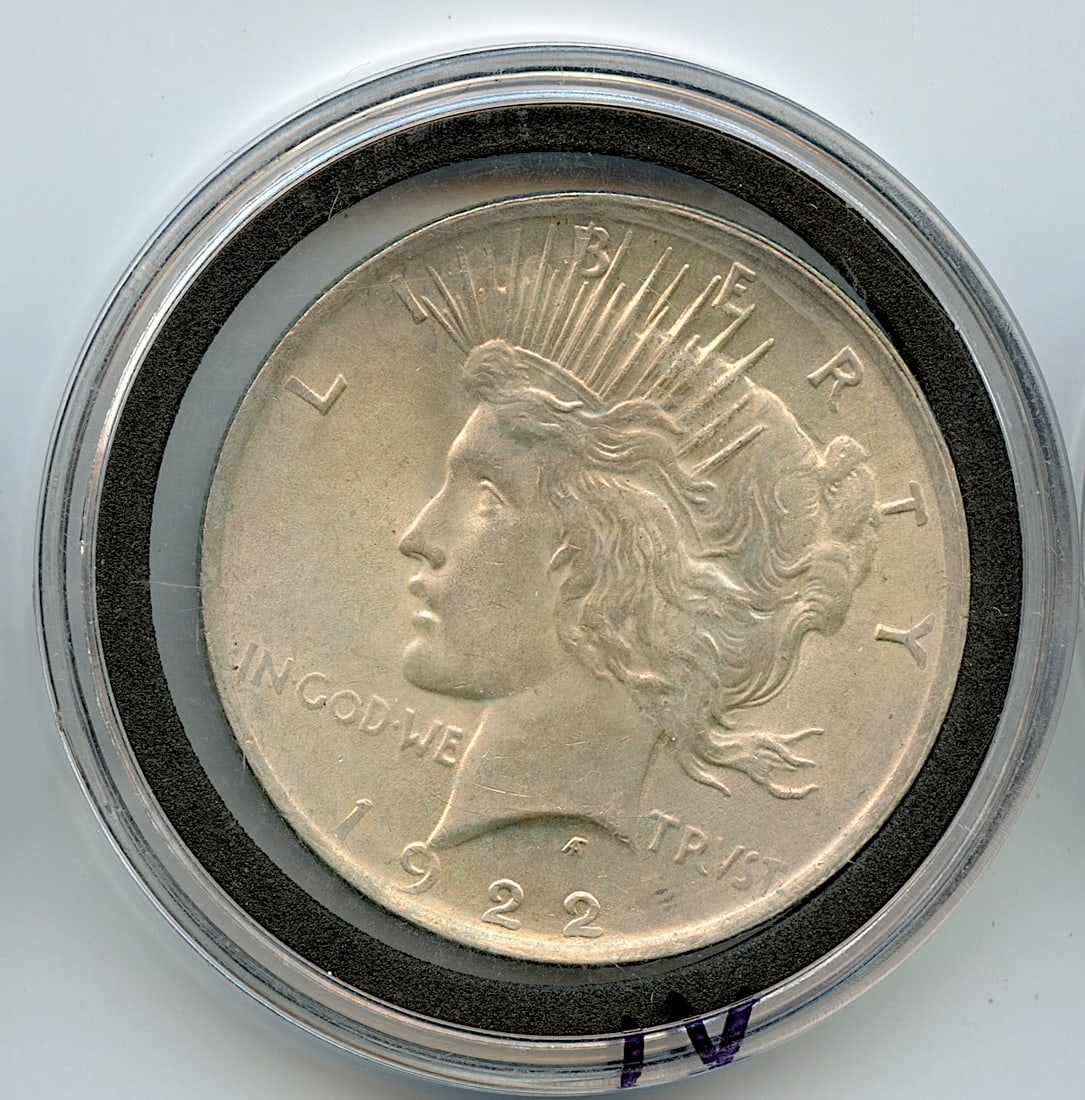 Collectors Peace Silver Dollar US$1 Coin, 1922 (1 of 2)