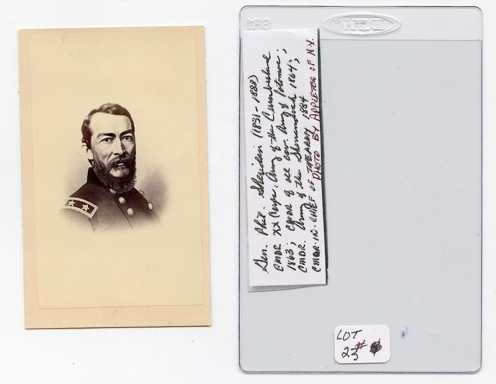 Civil War CDV General Phil Sheridan (1831-1888) by Appleton of N.Y. (1 of 4)