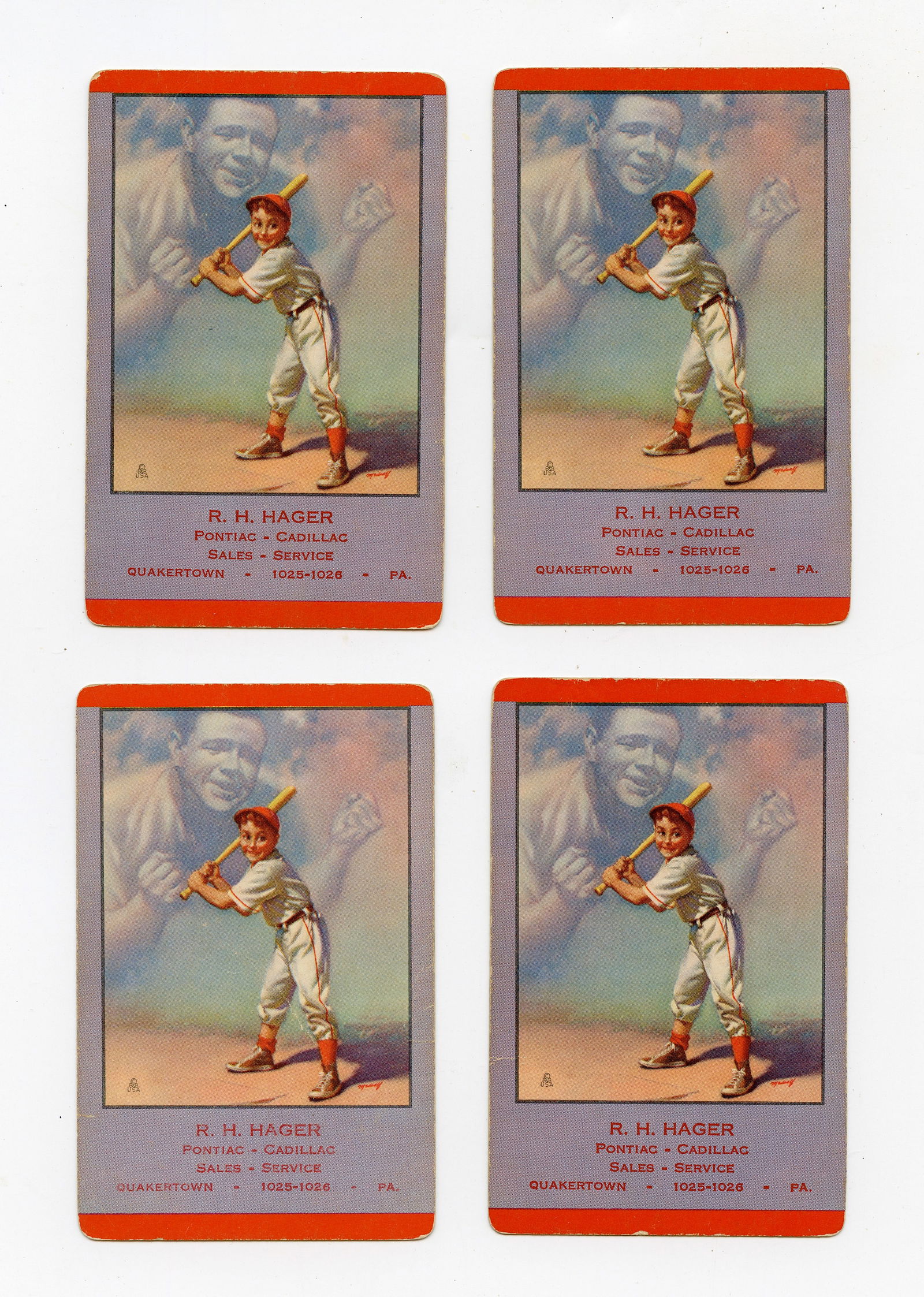 Set 4 Babe Ruth Playing Cards, Brown & Bigelow, 1953 (1 of 2)
