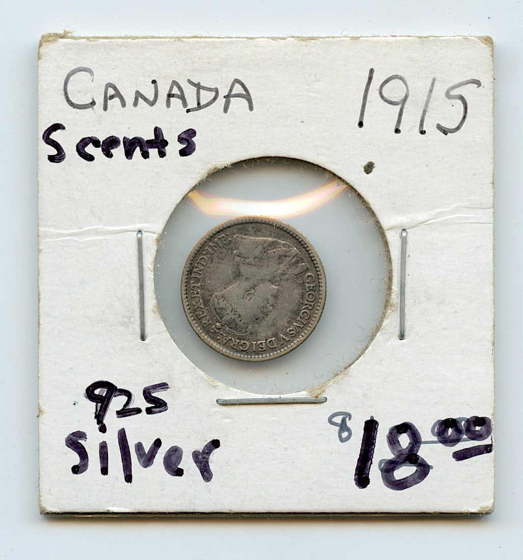 Coin Collectors 1915 Canada 5 Cents Silver 925 (1 of 2)