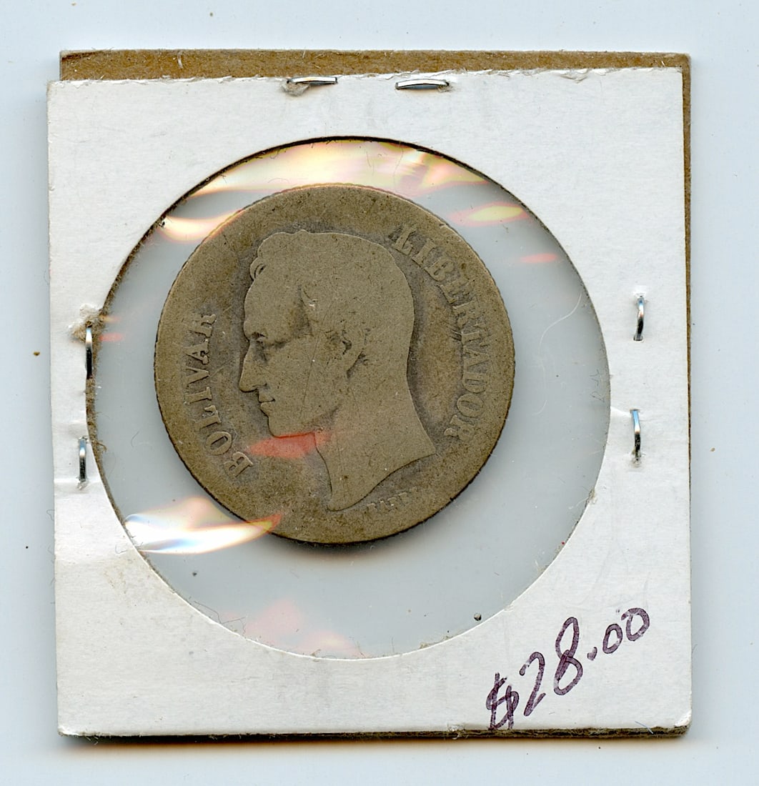 Coin Collectors 1922 Venezuela Bolivar Libertador: This coin is from the estate of deceased collector in South Florida. We have included quality images to show it's actual condition. This lot is located in Boca Raton, Fl and its shipment will be made 