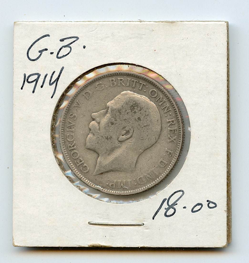 Coin Collectors 1914 Great Britain George V One Florin: This coin is from the estate of deceased collector in South Florida. We have included quality images to show it's actual condition. This lot is located in Boca Raton, Fl and its shipment will be made 