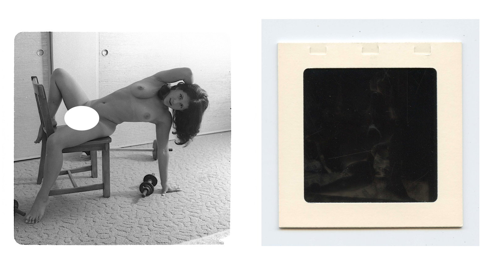 Vintage Pin Up Negative Artistic Female Nude: Provenance from a Professional American photographer and collector during the last 30 years in Los Angeles, CA. The dimensions are Approx. 2.75" x 2.75". This lot is located in Boca Raton, Fl and its 