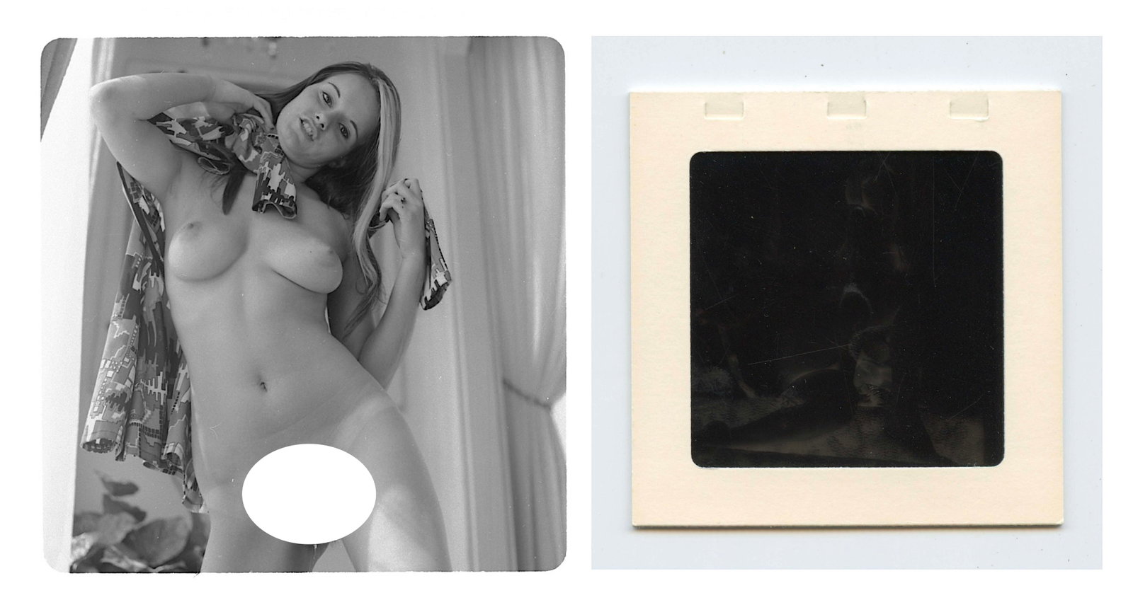 Vintage Pin Up Negative Artistic Female Nude: Provenance from a Professional American photographer and collector during the last 30 years in Los Angeles, CA. The dimensions are Approx. 2.75" x 2.75". This lot is located in Boca Raton, Fl and its 