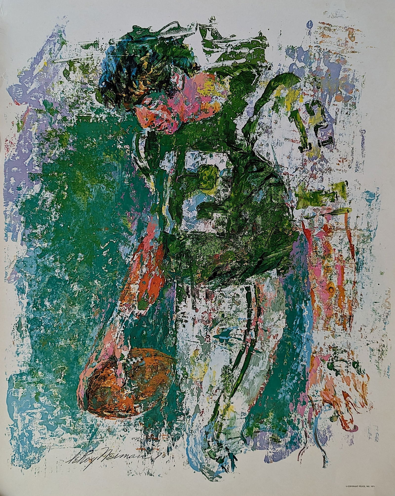 Vintage Poster 1970s LeRoy Neiman "Joe Namath" (1 of 5)