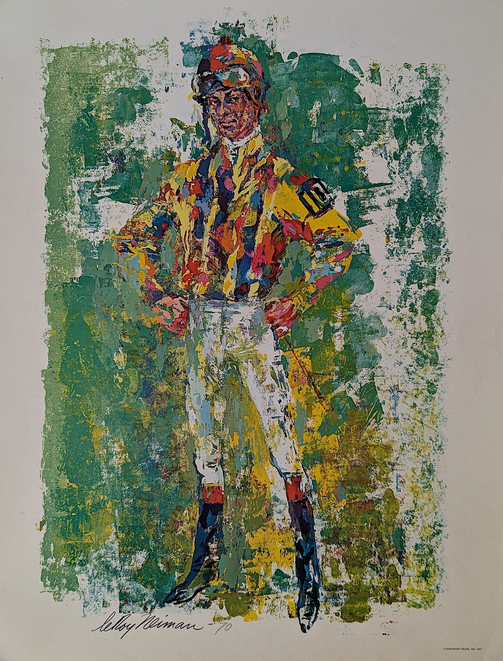 Vintage Poster 1970s LeRoy Neiman "Bill Hartack - Jockey" (1 of 5)