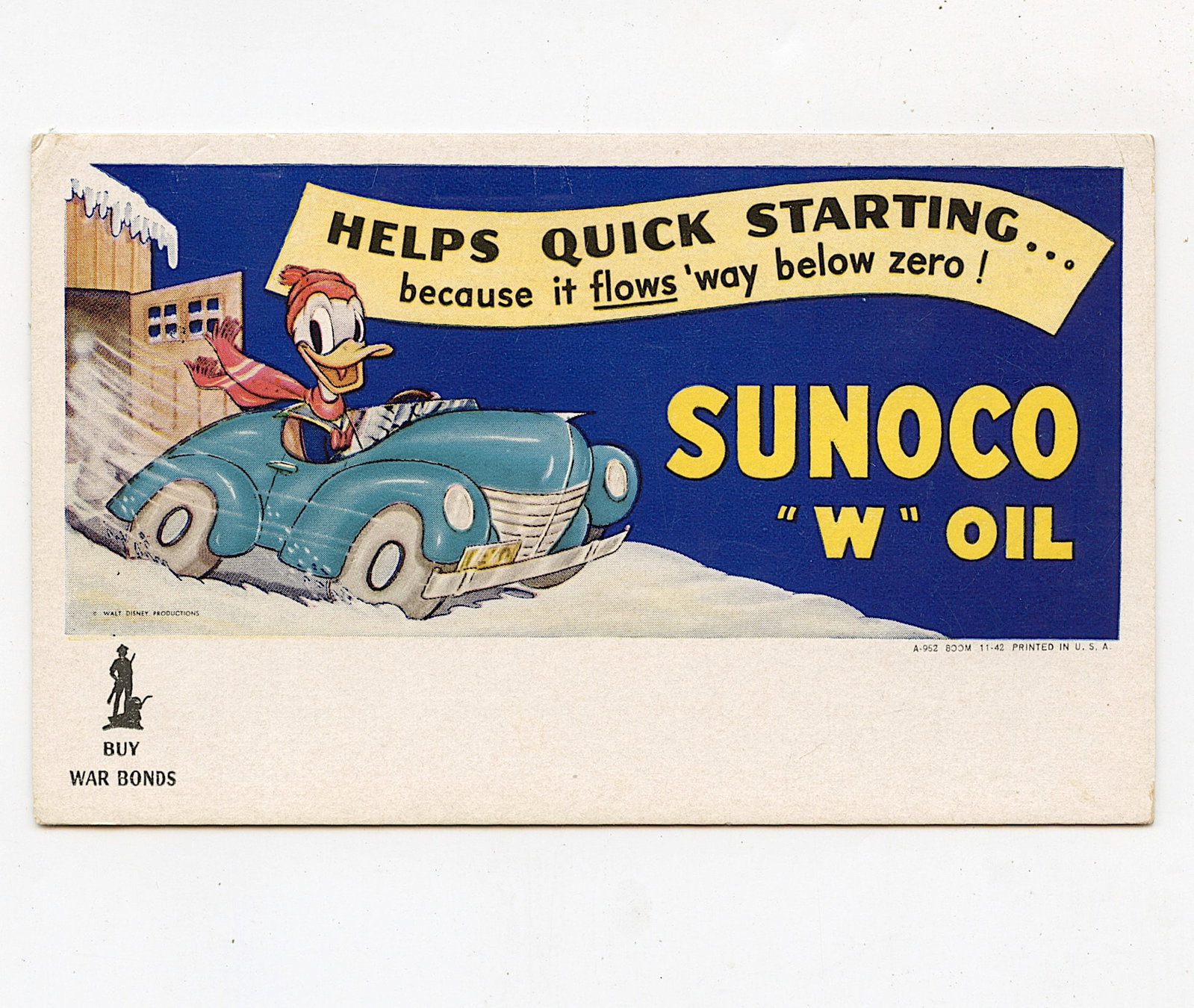 Vintage Tradecard Advertising SUNOCO Oil Donald Duck in Car Disney: The dimensions are Approx. 6.25" x 3.75". This lot is coming from the estate of a collector in PBC. We have included a quality scan to show it's actual condition. This lot is located in Boca Raton, Fl