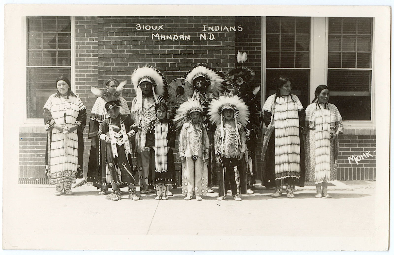 Vintage Real Photo Postcard Sioux Indians Mandan N.D.by Mohr: The provenance of this lot is from a quality collector in LA, California. We have included a quality scan to show it's actual condition. The dimensions of a vintage postcard are Approx. 5.5" x 3.5" (s