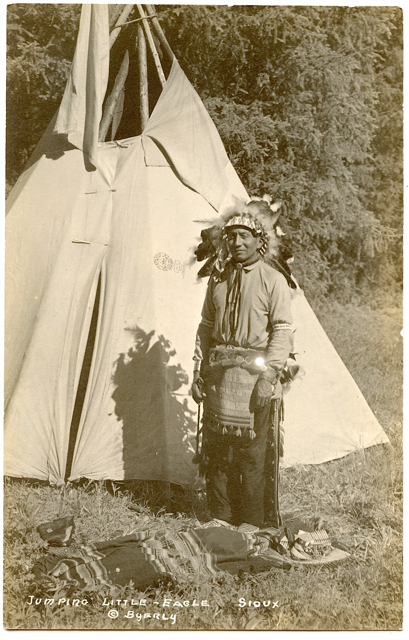 Vintage Real Photo Postcard Little Eagle Sioux by Byerly (1 of 2)